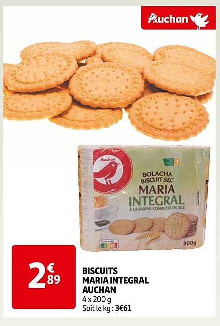 BISCUITS MARIA INTEGRAL AUCHAN