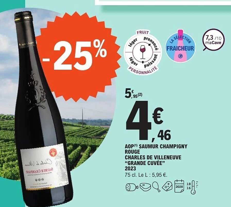 AOP Saumur Champigny Rouge Charles de Villeneuve "Grande Cuvée" 2023