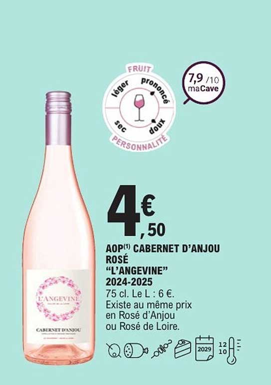 AOP(1) CABERNET D’ANJOU ROSÉ "L’ANGEVINE" 2024-2025