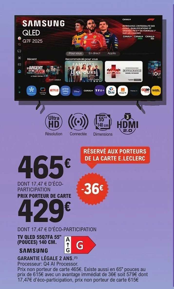 TV QLED 55Q7F 2025 55'' (POUCES) 140 CM.