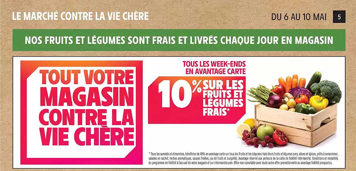 10% SUR LES FRUITS ET LÉGUMES FRAIS*