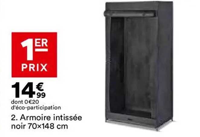 Armoires intissées noires 70x148 cm