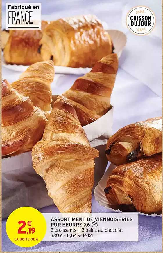 ASSORTIMENT DE VIENNOISERIES PUR BEURRE X6