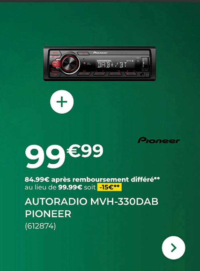 AUTORADIO MVH-330DAB PIONEER