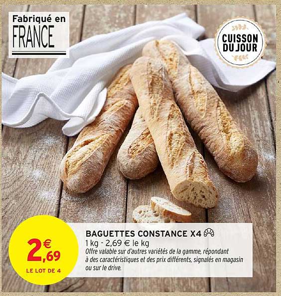 BAGUETTES CONSTANTCE X4