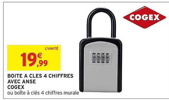 BOITE A CLES 4 CHIFFRES AVEC ANSE COGEX