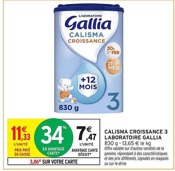 CALISMA CROISSANCE 3 LABORATOIRE GALLIA