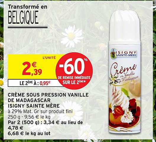 CRÈME SOUS PRESSION VANILLE DE MADAGASCAR ISIGNY SAINTE MÈRE