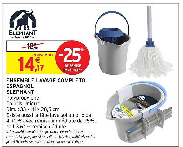 ENSEMBLE LAVAGE COMPLETO ESPAGNOL ELEPHANT