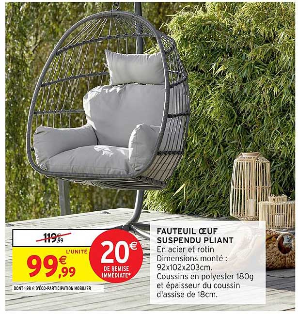 FAUTEUIL ŒUF SUSPENDU PLANT