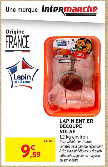 LAPIN ENTIER DÉCOUPÉ VOLAÉ