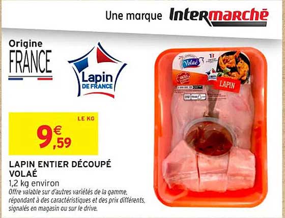 LAPIN ENTIER DÉCOUPÉ VOLAÉ