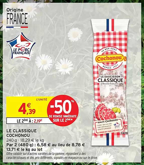 LE SAUCISSON CLASSIQUE COCHONOU