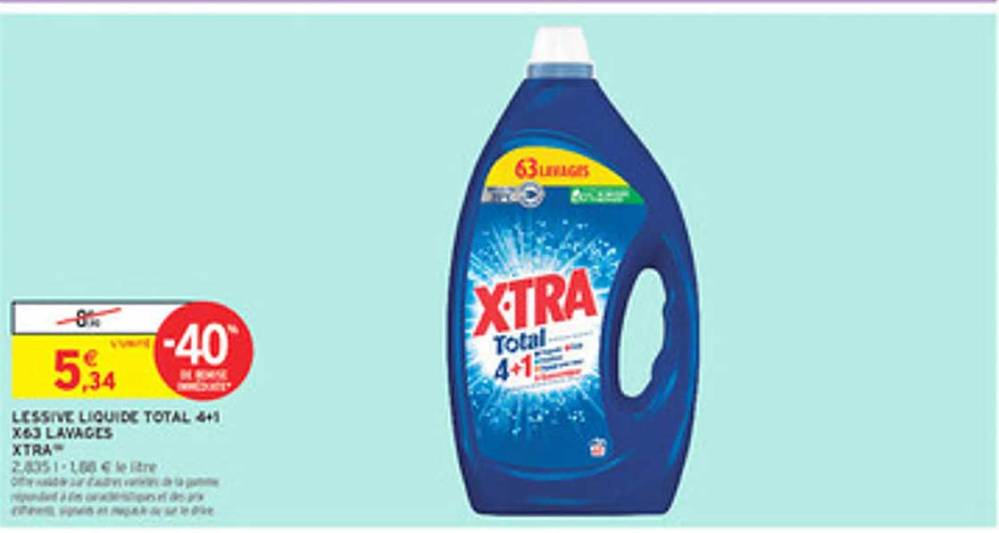 LESSIVE LIQUIDE TOTAL 4+1 X63 LAVAGES XTRA™