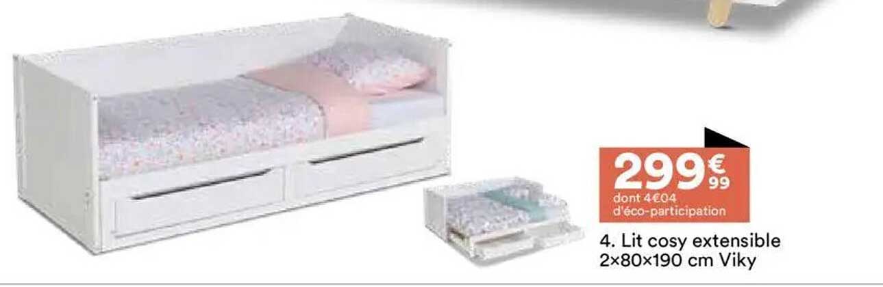 Lit cosy extensible 2x80x190 cm Viky