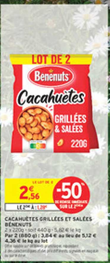 LOT DE 2 Cacahuètes grillées et salées Benenuts