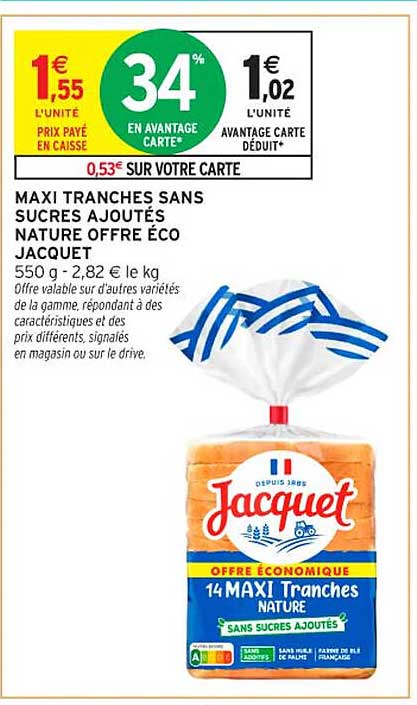 MAXI TRANCHES SANS SUCRES AJOUTÉS NATURE OFFRE ÉCO JACQUET