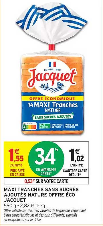 MAXI TRANCHES SANS SUCRES AJOUTÉS NATURE OFFRE ÉCO JACQUET