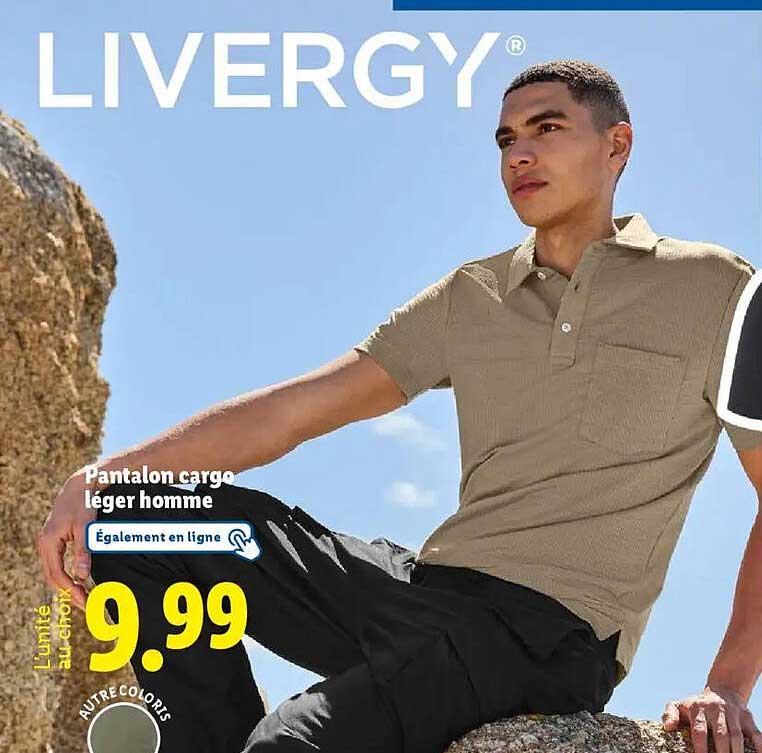 Pantalon cargo léger homme