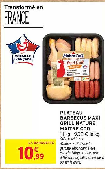 PLATEAU BARBECUE MAXI GRILL NATURE MAÎTRE COQ