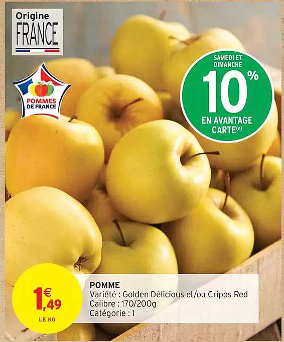 POMME - 10% EN AVANTAGE CARTE