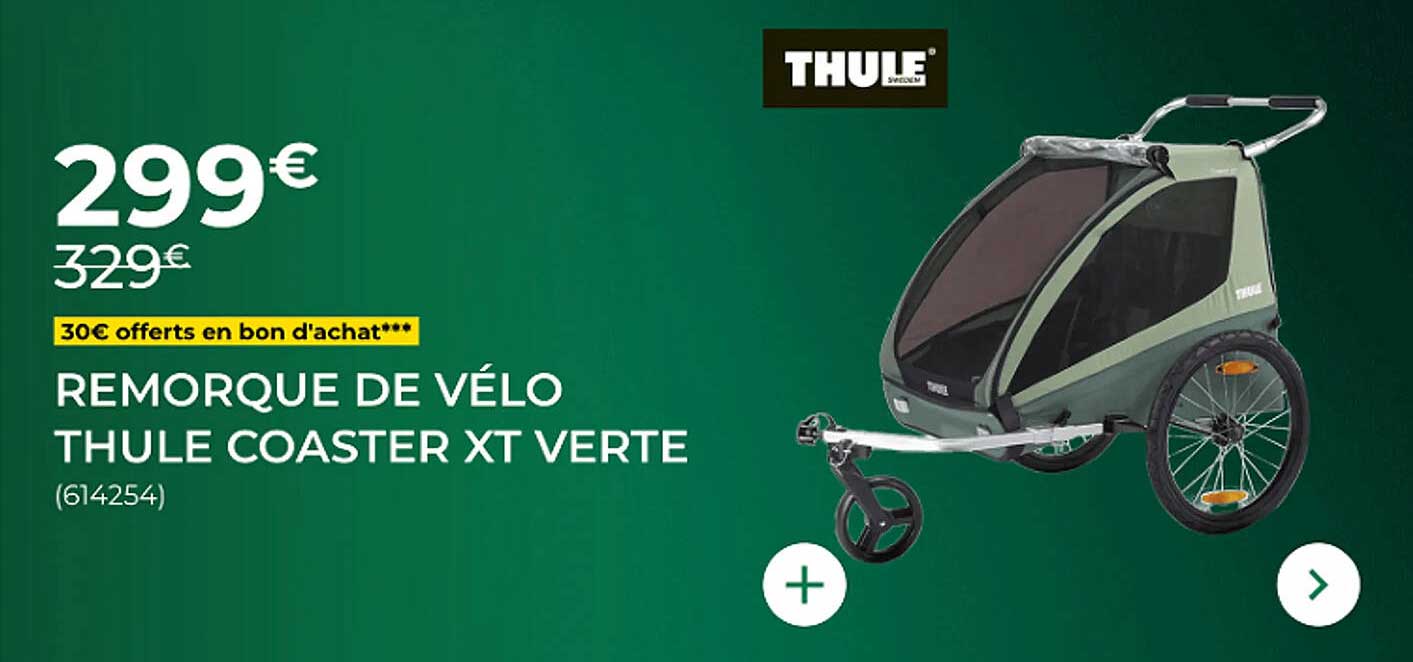 REMORQUE DE VÉLO THULE COASTER XT VERTE