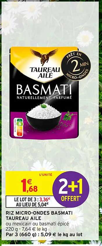 RIZ MICRO-ONDES BASMATI TAUREAU AILE