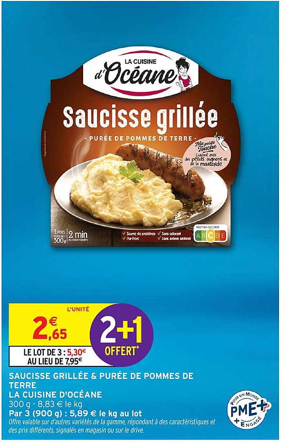 SAUCISSE GRILLÉE & PURÉE DE POMMES DE TERRE
