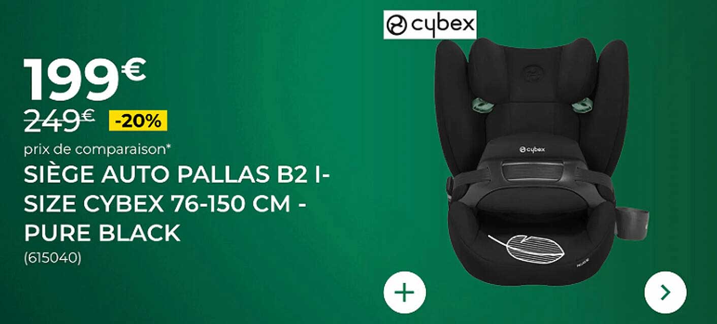 SIÈGE AUTO PALLAS B2 I-SIZE CYBEX 76-150 CM - PURE BLACK