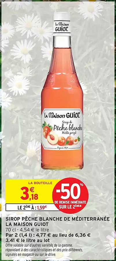 Sirop de Pêche Blanche de Méditerranée La Maison Guiot