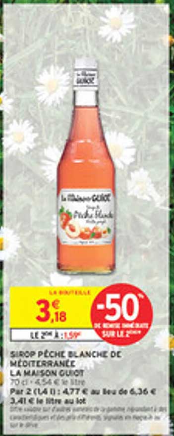 Sirop Pêche Blanche de Méditerranée
