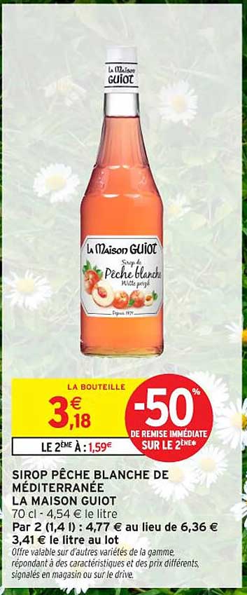 SIROP PÊCHE BLANCHE DE MÉDITERRANÉE LA MAISON GUILIOT