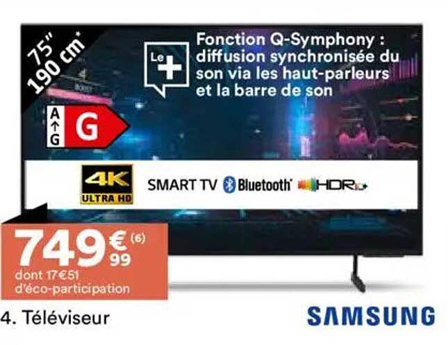 Téléviseur 75" 190 cm Samsung
