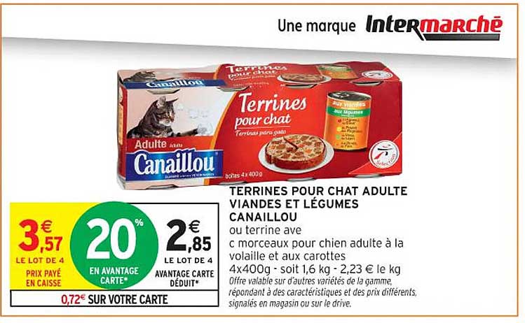 TERRINES POUR CHAT ADULTE VIANDES ET LÉGUMES CANAILLOU
