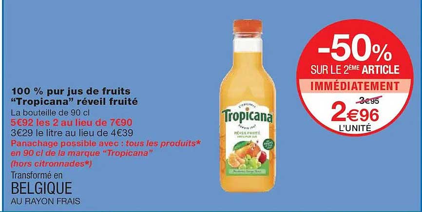 100 % pur jus de fruits “Tropicana” réveil fruité