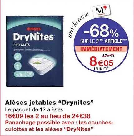 Alèses jetables “DryNites”