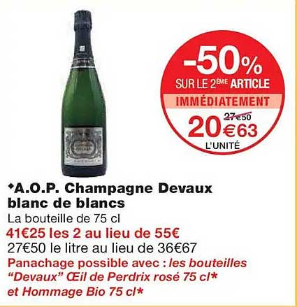 A.O.P. Champagne Devaux blanc de blancs