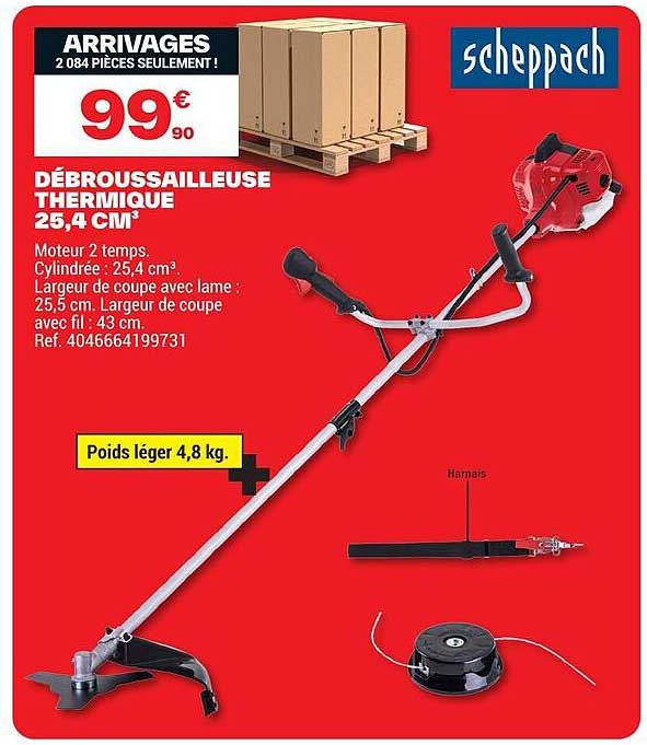 ARRIVAGES 2 084 PIÈCES SEULEMENT ! DÉBROUSSAILLEUSE THERMIQUE 25,4 CM³