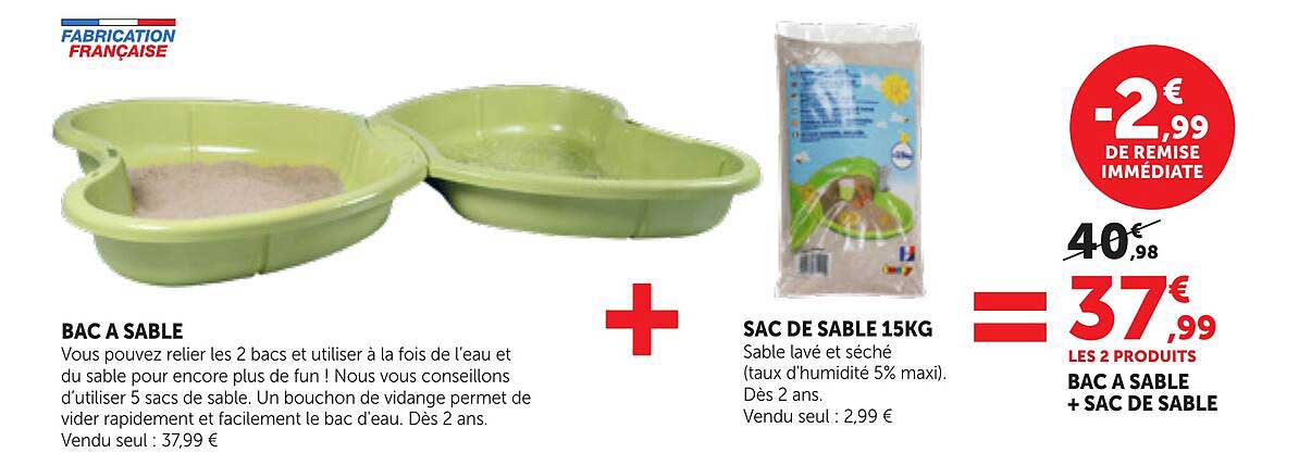 BAC A SABLE + SAC DE SABLE