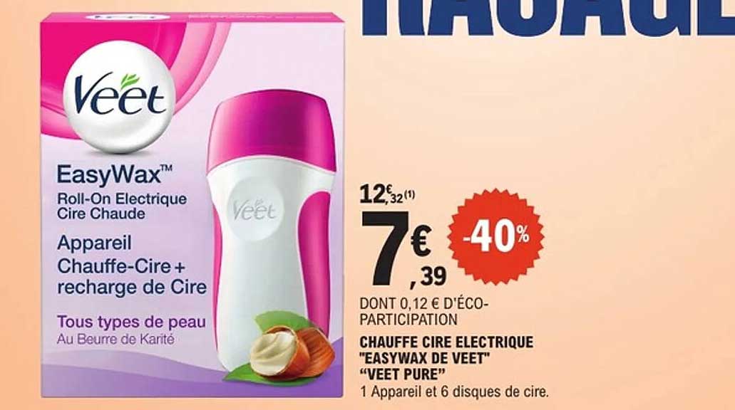CHAUFFE CIRE ELECTRIQUE "EASYWAX DE VEET" "VEET PURE"