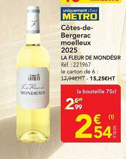 Côtes-de-Bergerac moelleux 2025 LA FLEUR DE MONDÉSIR