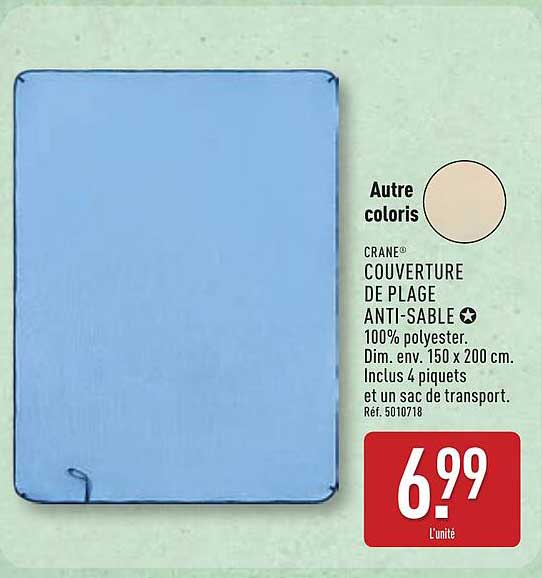 CRANE® COUVERTURE DE PLAGE ANTI-SABLE