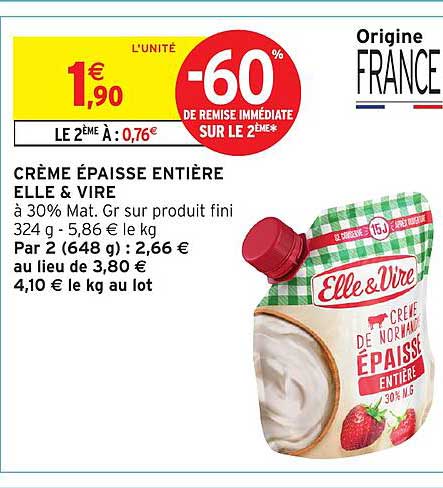 elfbar nachfüll pod läuft aus Promo Crème Fraiche Épaisse Entière 30% Mat. Gr. 