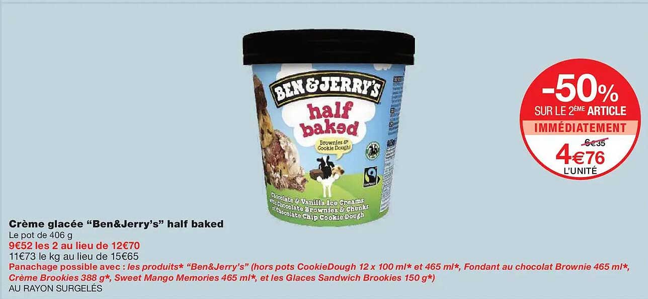 Crème glacée “Ben&Jerry’s” half baked
