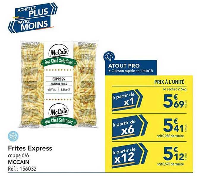 Frites Express coupe 6/6 MCCAIN