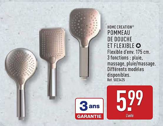 HOME CREATION POMMEAU DE DOUCHE ET FLEXIBLE
