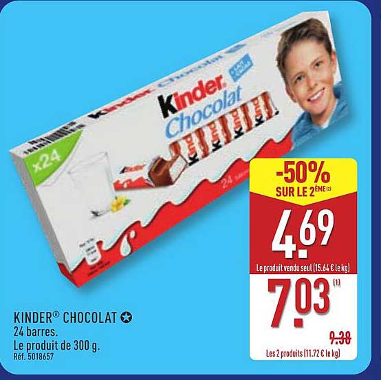 KINDER® CHOCOLAT 24 barres. Le produit de 300 g. Réf. 5018657