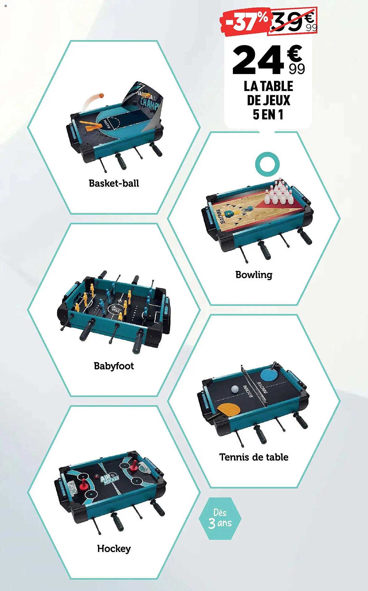 LA TABLE DE JEUX 5 EN 1