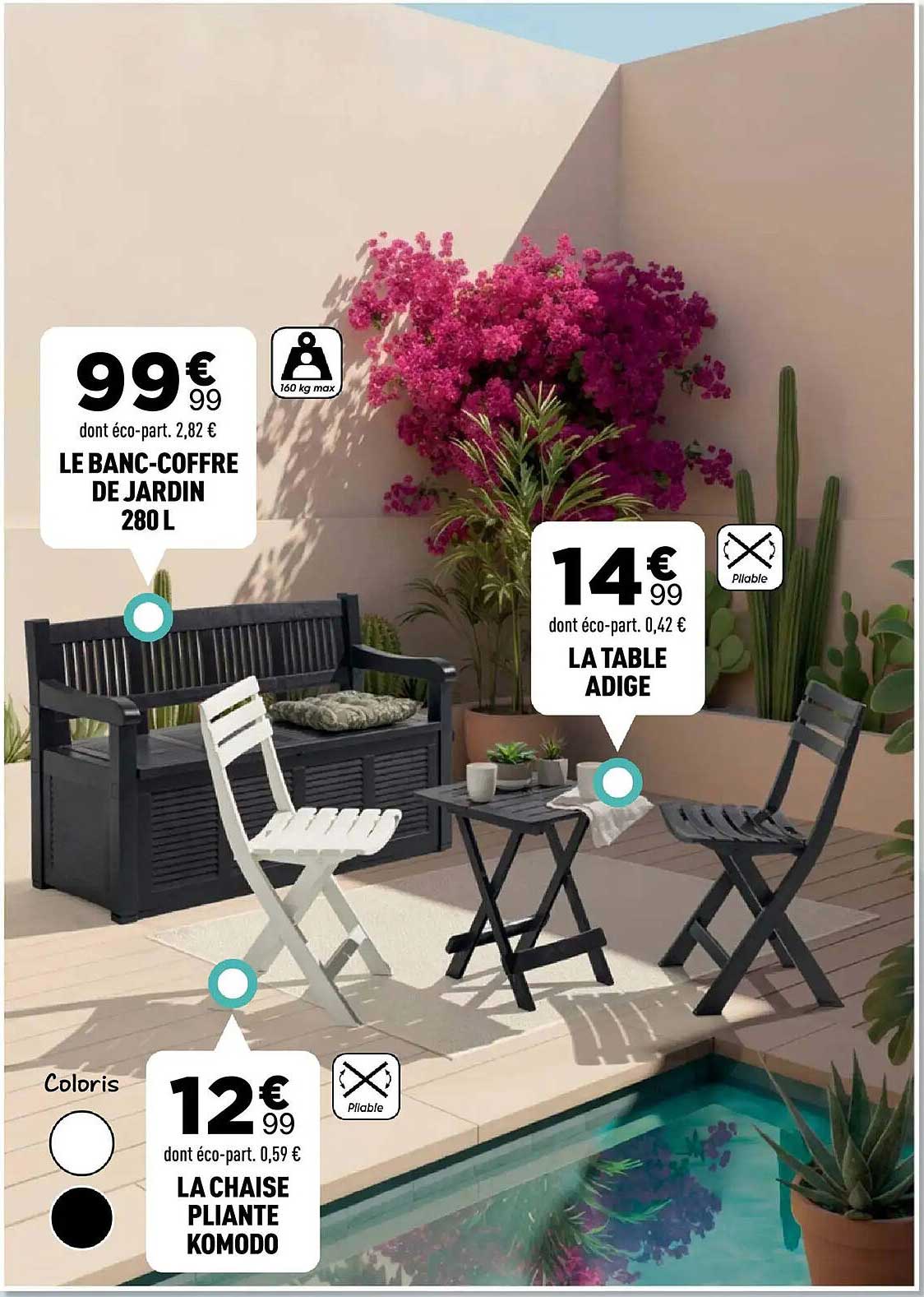 LE BANC-COFFRE DE JARDIN 280 L
