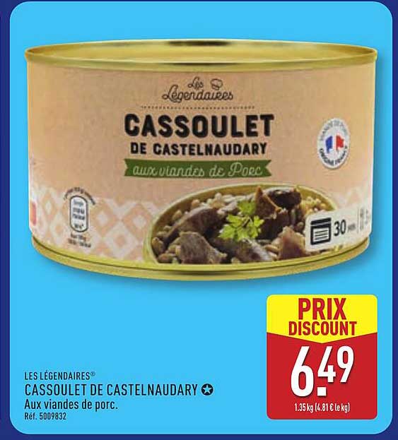 LES LÉGENDAIRES® CASSOULET DE CASTELNAUDARY Aux viandes de porc.